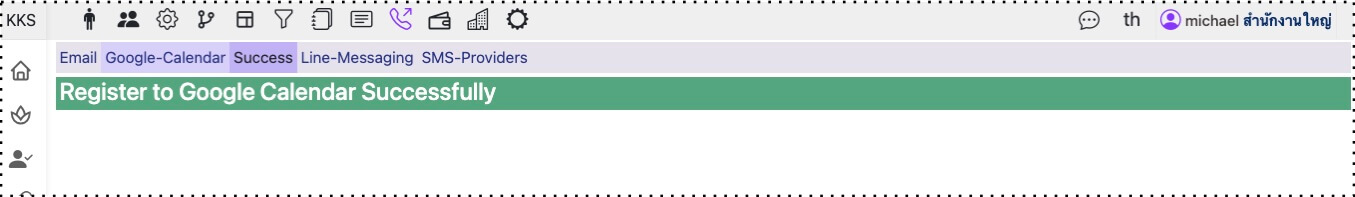Show registered to Google calendar successfully.
