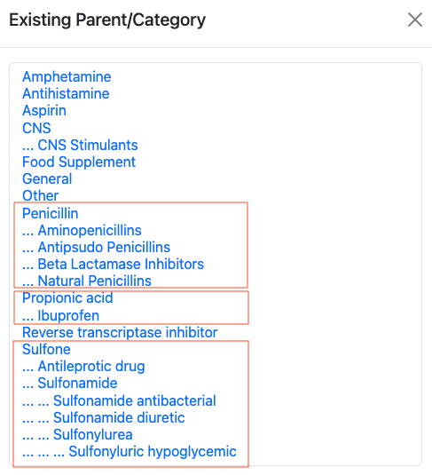 setting categories in kksEHR